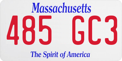 MA license plate 485GC3