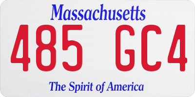 MA license plate 485GC4