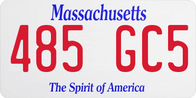 MA license plate 485GC5