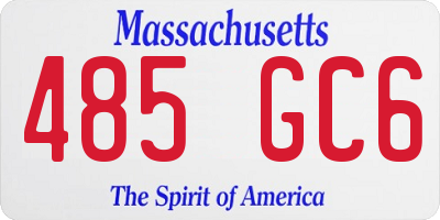 MA license plate 485GC6