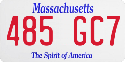 MA license plate 485GC7