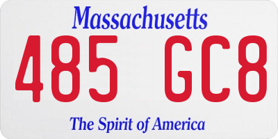 MA license plate 485GC8