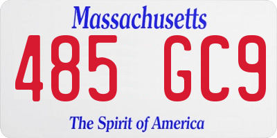 MA license plate 485GC9