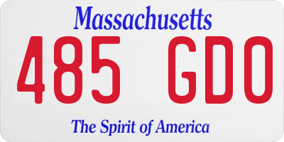 MA license plate 485GD0