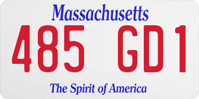 MA license plate 485GD1