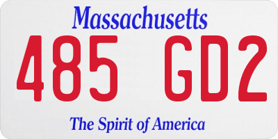 MA license plate 485GD2