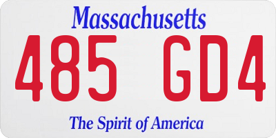 MA license plate 485GD4