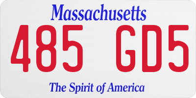 MA license plate 485GD5