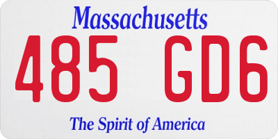 MA license plate 485GD6