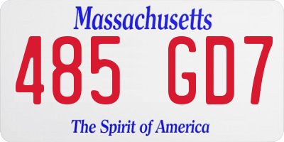 MA license plate 485GD7