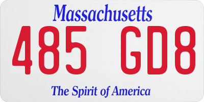 MA license plate 485GD8