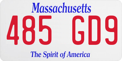 MA license plate 485GD9