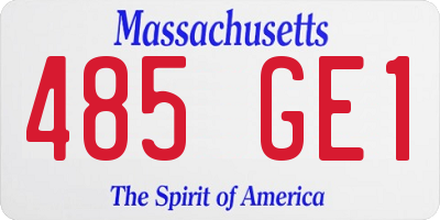 MA license plate 485GE1