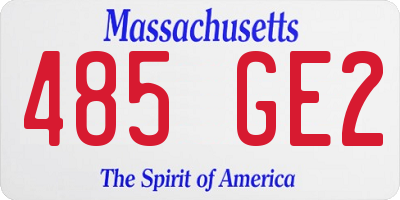MA license plate 485GE2