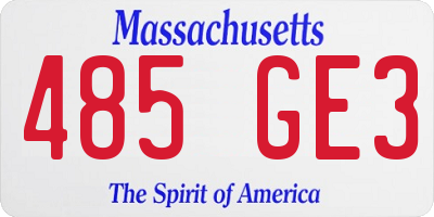 MA license plate 485GE3
