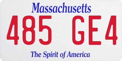 MA license plate 485GE4