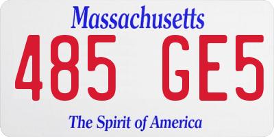 MA license plate 485GE5