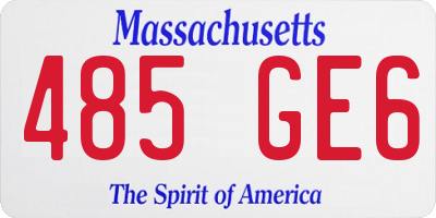 MA license plate 485GE6