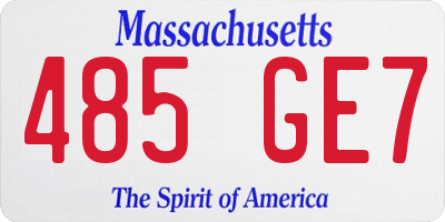 MA license plate 485GE7
