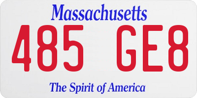 MA license plate 485GE8
