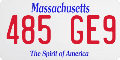 MA license plate 485GE9