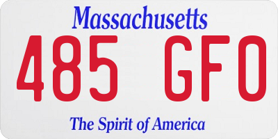 MA license plate 485GF0