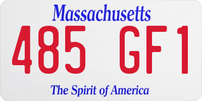 MA license plate 485GF1