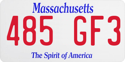 MA license plate 485GF3