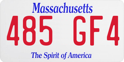 MA license plate 485GF4