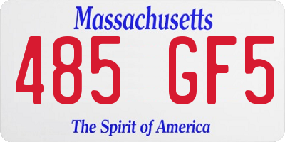MA license plate 485GF5