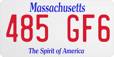 MA license plate 485GF6