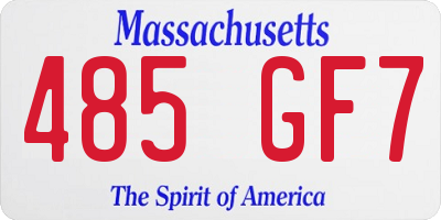 MA license plate 485GF7
