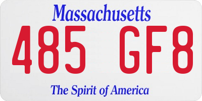MA license plate 485GF8
