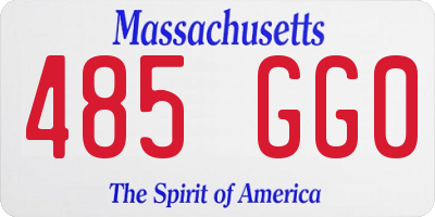 MA license plate 485GG0
