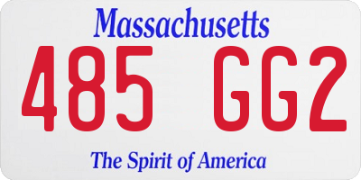 MA license plate 485GG2