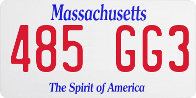 MA license plate 485GG3