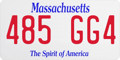MA license plate 485GG4