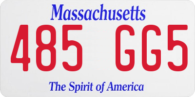 MA license plate 485GG5