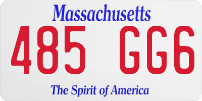 MA license plate 485GG6