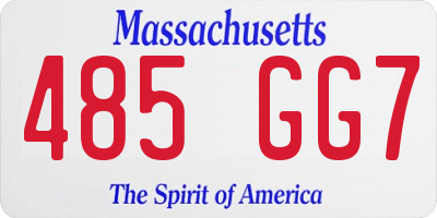 MA license plate 485GG7