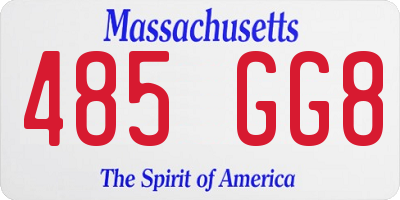 MA license plate 485GG8