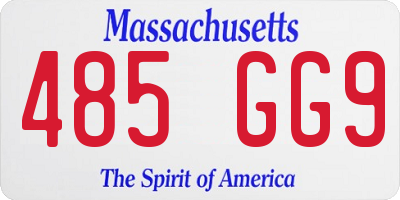 MA license plate 485GG9