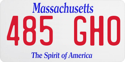 MA license plate 485GH0