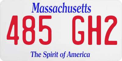 MA license plate 485GH2