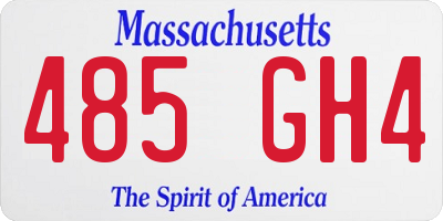 MA license plate 485GH4