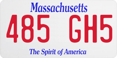 MA license plate 485GH5