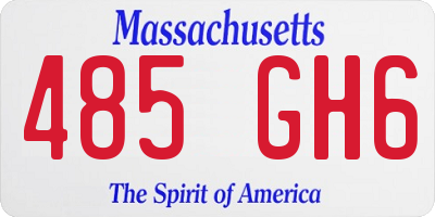 MA license plate 485GH6