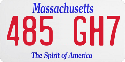 MA license plate 485GH7