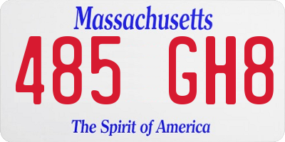 MA license plate 485GH8