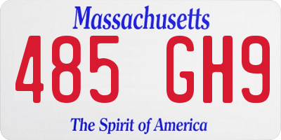 MA license plate 485GH9